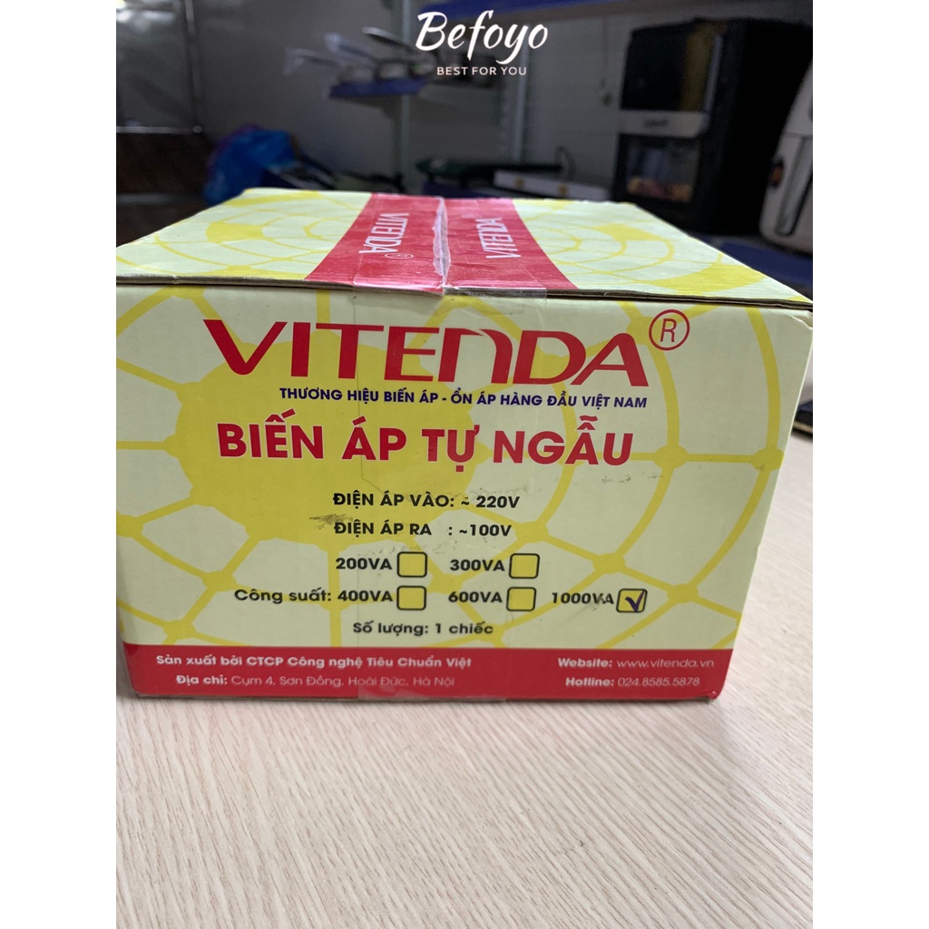 Đổi nguồn điện 220v sang 100v Vitenda dùng cho thiết bị Nội địa Nhật công suất 1000VA - Biến áp tự n