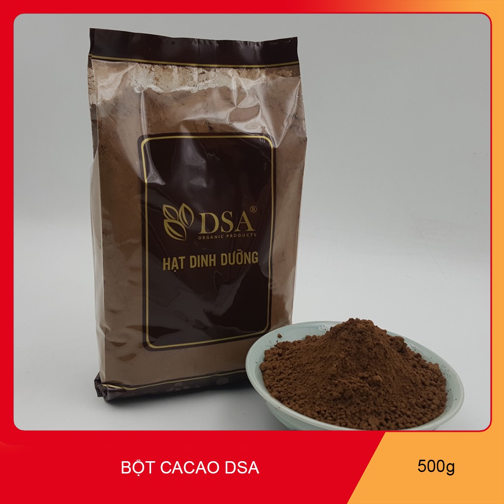 Bột Cacao nguyên chất thương hiệu DSA. Khối lượng 500gr.