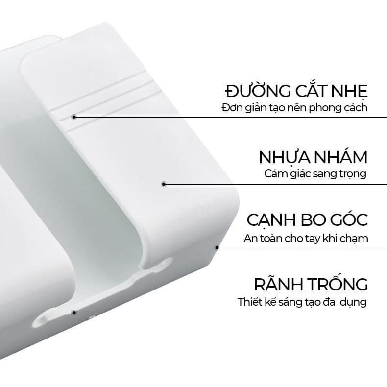 GIÁ ĐỠ ĐIỆN THOẠI, ĐỂ ĐIỂU KHIỂN DÁN TƯỜNG CÓ KHE LUỒN DÂY SẠC TIỆN DỤNG