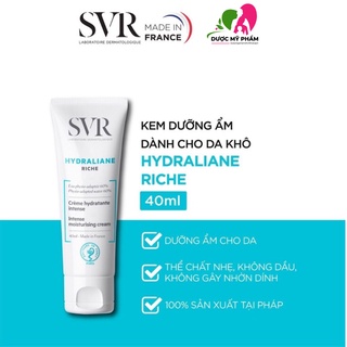 Kem dưỡng ẩm cho da khô đến rất khô, dành cho mặt và cổ SVR HYDRALIANE Riche 40ml [Nhập Khẩu Chính Hãng]