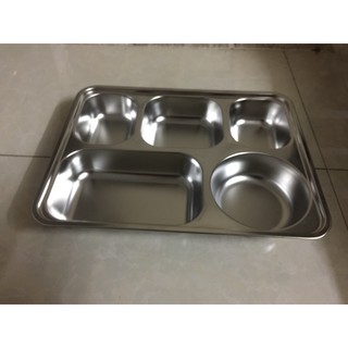 KHAY CƠM PHẦN 5 Ô SÂU NHỎ INOX