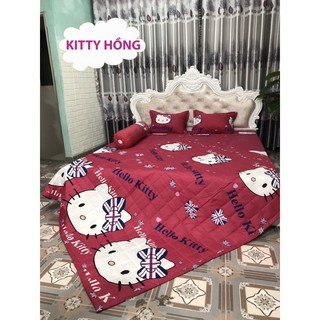 Bộ ga gối poly Hello kitty cầu vồng (KHÔNG CÓ VỎ GỐI NẰM)