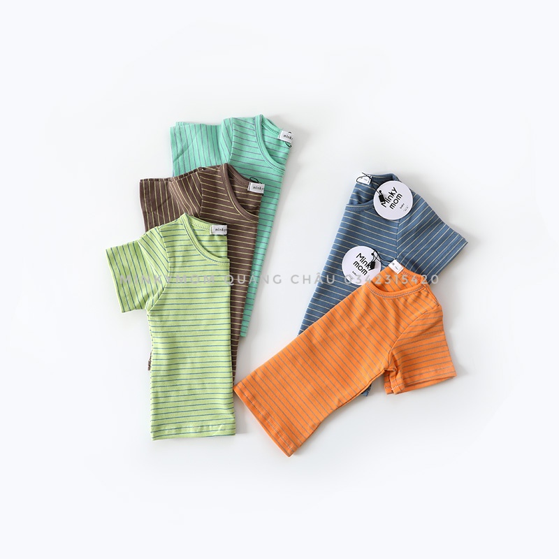 [MINKYMOM QUẢNG CHÂU] BỘ CỘC TAY COTTON KẺ MINKY MOM MỀM MÁT CHO BÉ