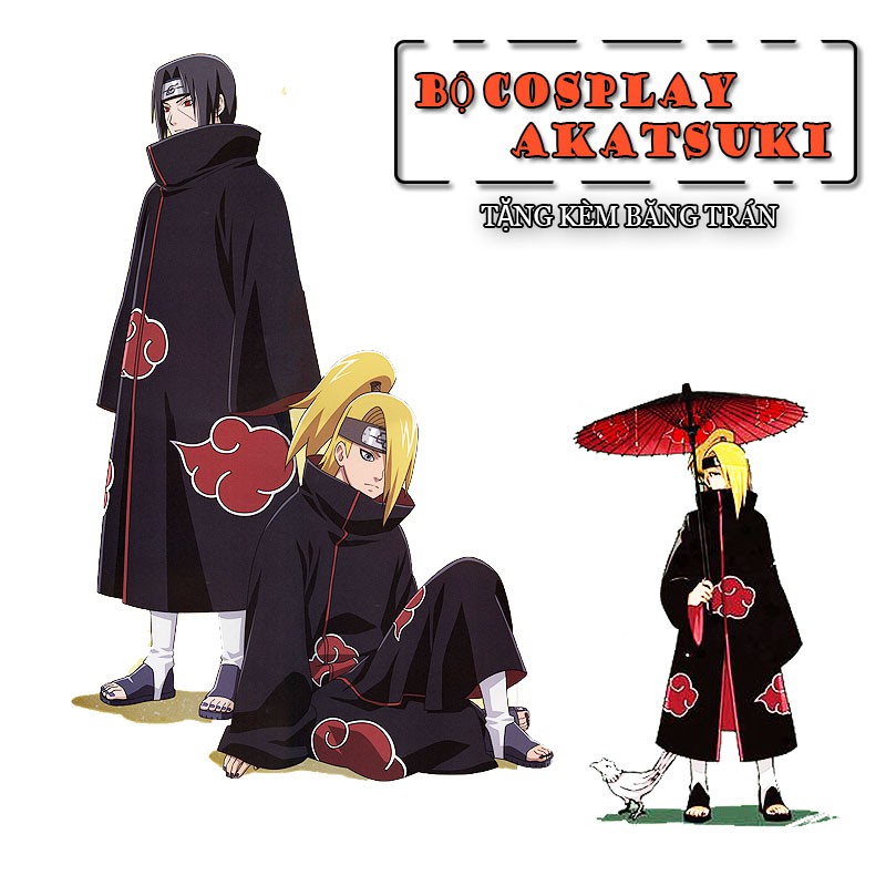 (CÓ SẴN) Áo khoác Akatsuki - Naruto , cosplay Itachi hóa trang anime Naruto