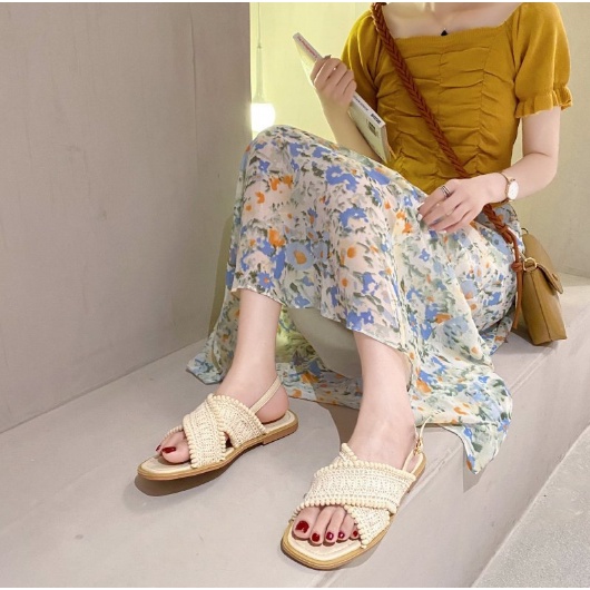 Dép Sandal Vải Ren Đế Kếp Đi Chơi, Đi Du Lịch Biển G116