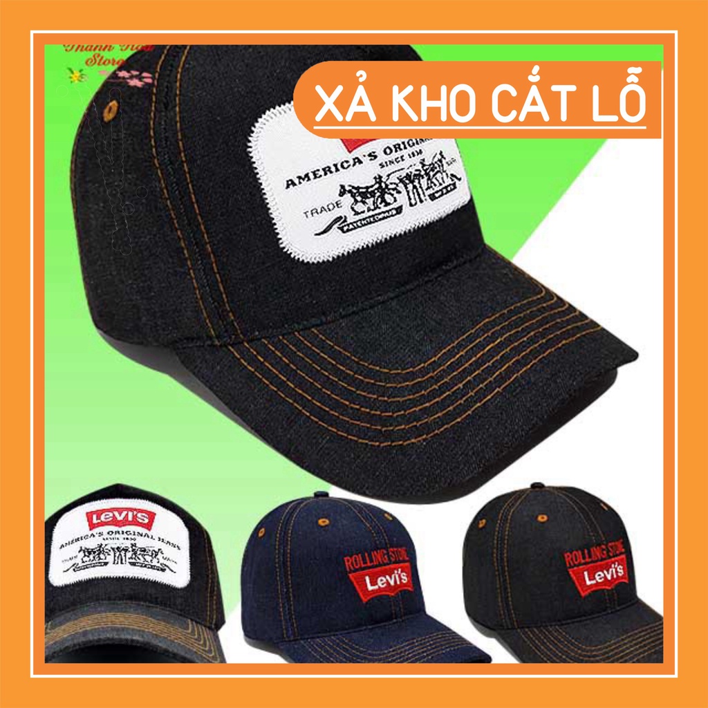 Mũ lưỡi trai nam nữ chất vải bò cao cấp màu đen, xanh, nâu logo trắng đẹp, cá tính, giá rẻ - Nón kết