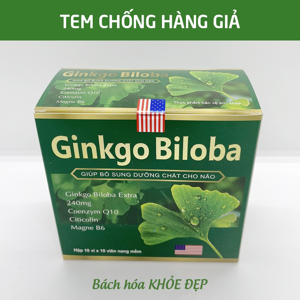 Hoạt huyết dưỡng não Ginkgo Biloba Extract 240mg - Hộp Xanh lá 100 viên | BigBuy360 - bigbuy360.vn