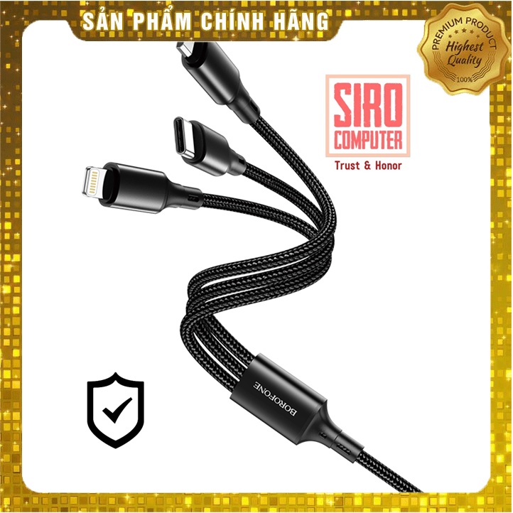 Cáp sạc dây dù đa năng HOCO 3 in 1 (Iphone/Android/Type-C)