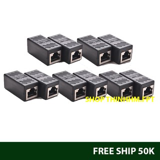 [FREESHIP] 10 Đầu Nối RJ45 Loại Tốt CAT 5E/Cat6 8 PIN | Ethernet Cable Jointer Female to Female Network LAN Connector