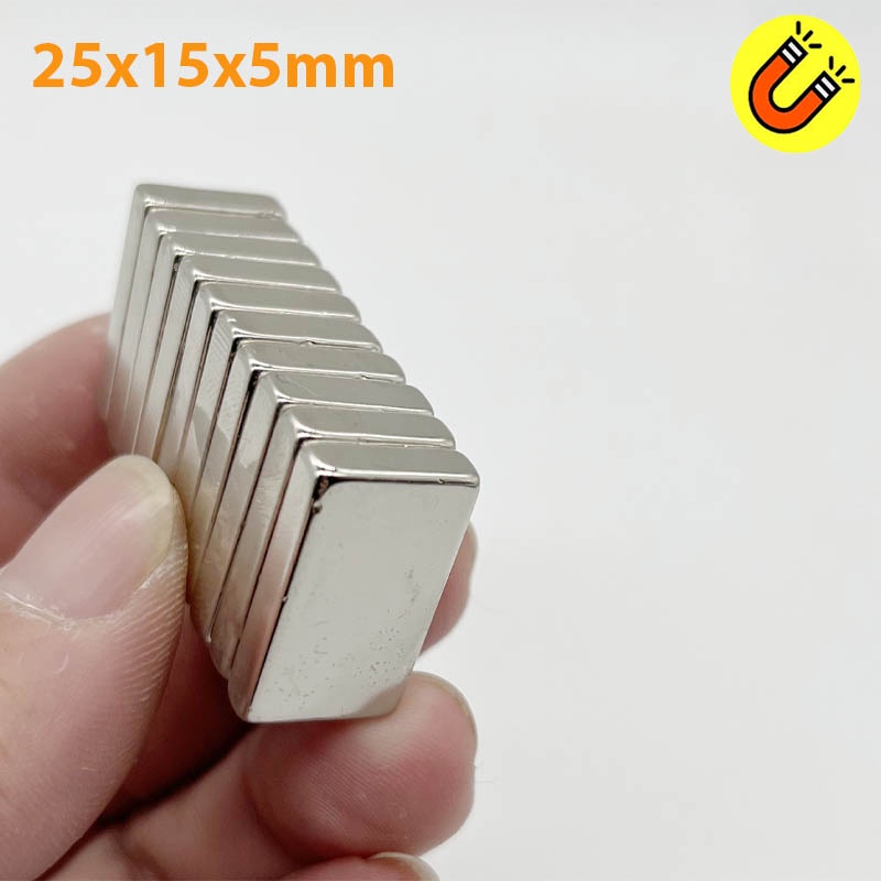 Nam châm chữ nhật 25x15x5mm loại nam châm đất hiếm N35