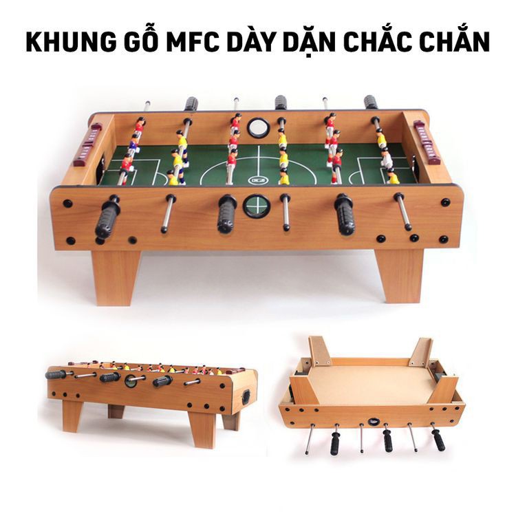 [ TẶNG 2 bóng ] Bàn bi lắc mini 6 tay bằng gỗ, bàn chơi đá bóng cho bé.