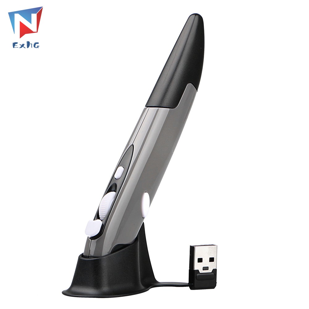 ExhG❤❤❤High quality 2.4G Wireless Pointing Mouse Optical USB Pocket Drawing Write Pen Mini PC Mice @VN