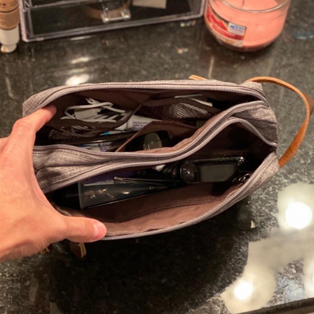 Túi đựng đồ trang điểm / dụng cụ vệ sinh cá nhân 6 màu bằng vải bạt chống thấm nước cho nữ