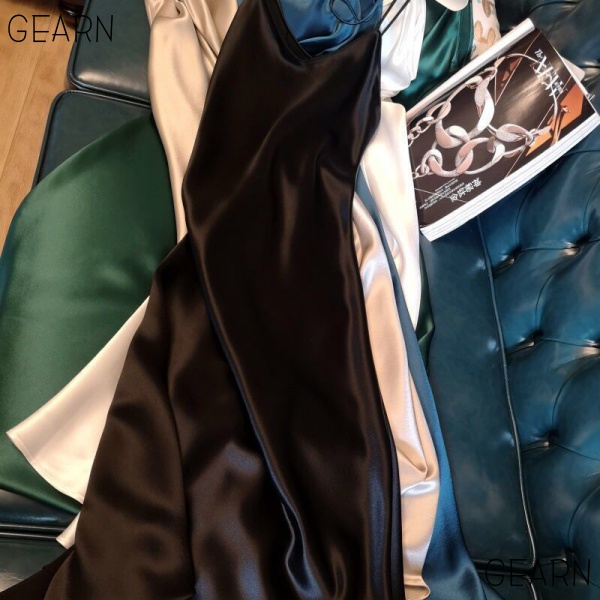 Đầm Dài Hai Dây Bằng Lụa Satin Cao Cấp Cho Nữ | BigBuy360 - bigbuy360.vn