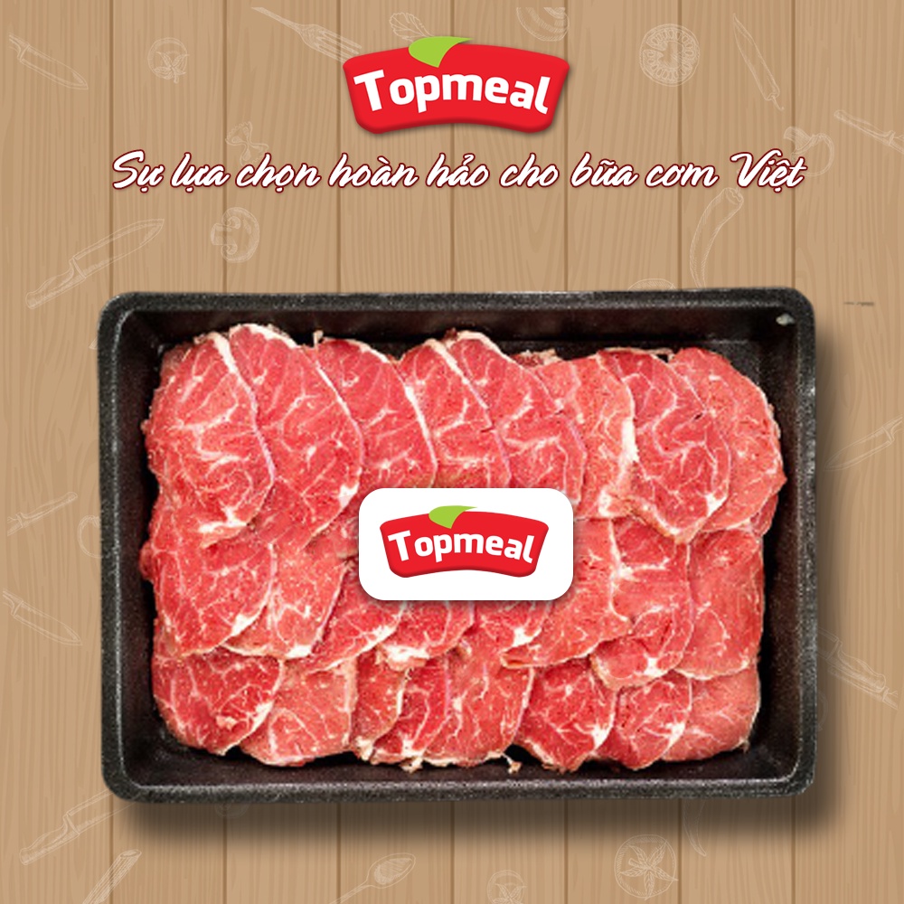 HCM - Bắp bò Úc cắt lát mỏng Topmeal (350g) - Thích hợp với các món lẩu, bún, cà ri, nướng,... - [Giao nhanh TPHCM]