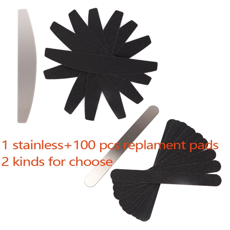 Bộ 100 cái dũa móng tay FOREVERLILY hai mặt cát thay thế bằng thép không gỉ