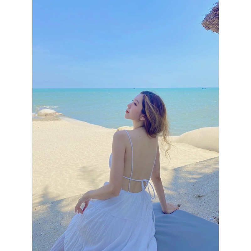 Đầm maxi Lyn 2 dây hở lưng full 4 màu