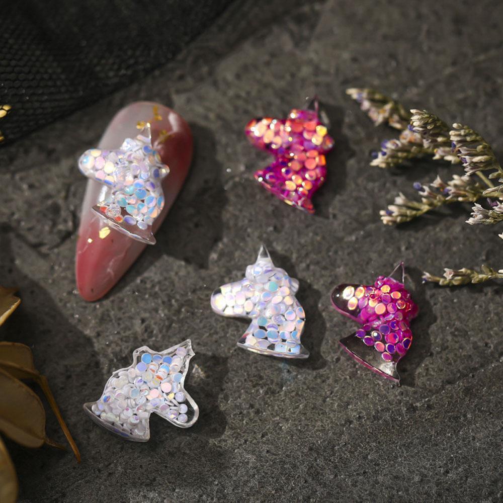 OCEANMAP Phụ Kiện Trang Trí Móng Tay / Điện Thoại Hình Kỳ Lân Hoạt Hình 3D Dễ Thương DIY