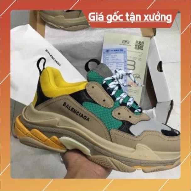Giày balen vàng xanh hàng 1:1, Giày thể thao nam nữ Full phụ kiện (ảnh thật)
