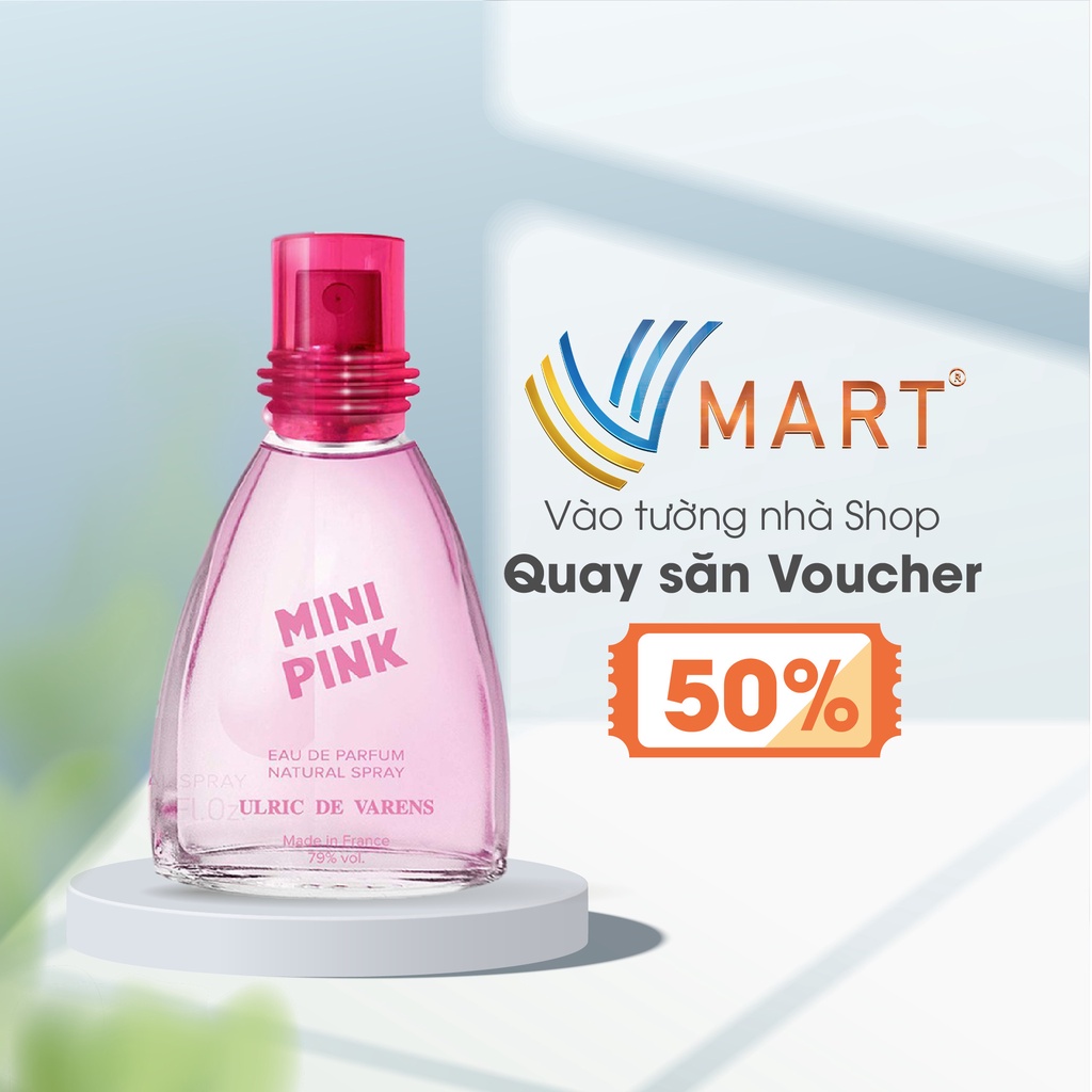 Nước hoa nữ Ulric De Varens 25ml - Mini pink, hương vị phương đông - Vmart phân phối