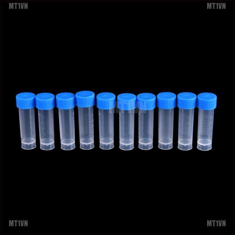 Bộ 10/20/50/100 ống nghiệm 5ml bằng nhựa chuyên dụng có nắp
