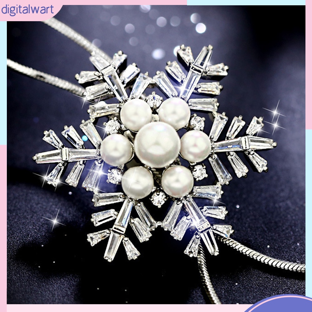 Dây chuyền ngọc trai giả đính đá thanh lịch cho nữ