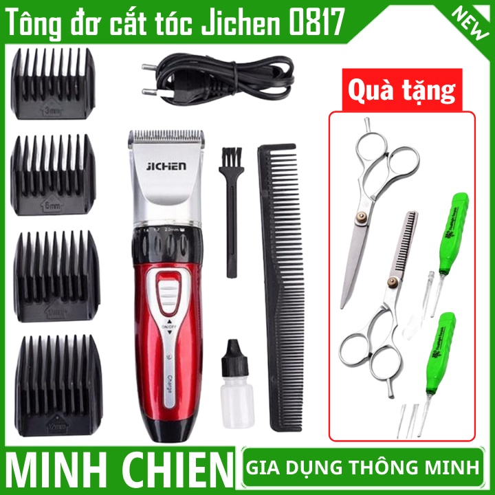 Tông đơ cắt tóc gia đình Jichen JC-0817, tông đơ cắt tóc chuyên nghiệp chuẩn salon , tiện ích dễ dàng tháo lắp vệ sinh