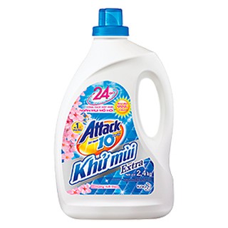 (TẶNG KÈM 10 GÓI SỮA TẮM BIORE KHI MUA) Nước giặt Khử Mùi Khử khuẩn ATTACK NHẬT BẢN chai 2.4kg hương anh đào