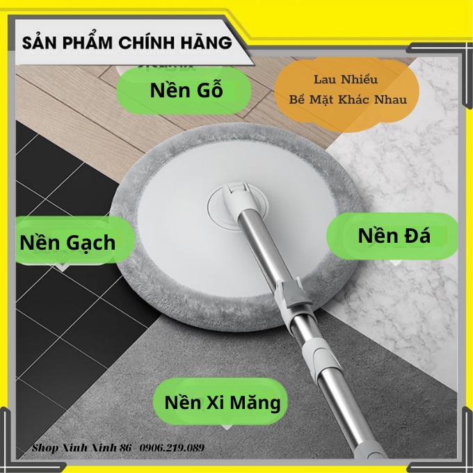 Cây Lau Nhà Thông Minh Tự Tách Nước ❤️TẶNG BÔNG LAU 25K❤️ Sạch Và Nước Bẩn  Đầu Xoay 360 độ Có Van Thoát Nước Tiện Dụng