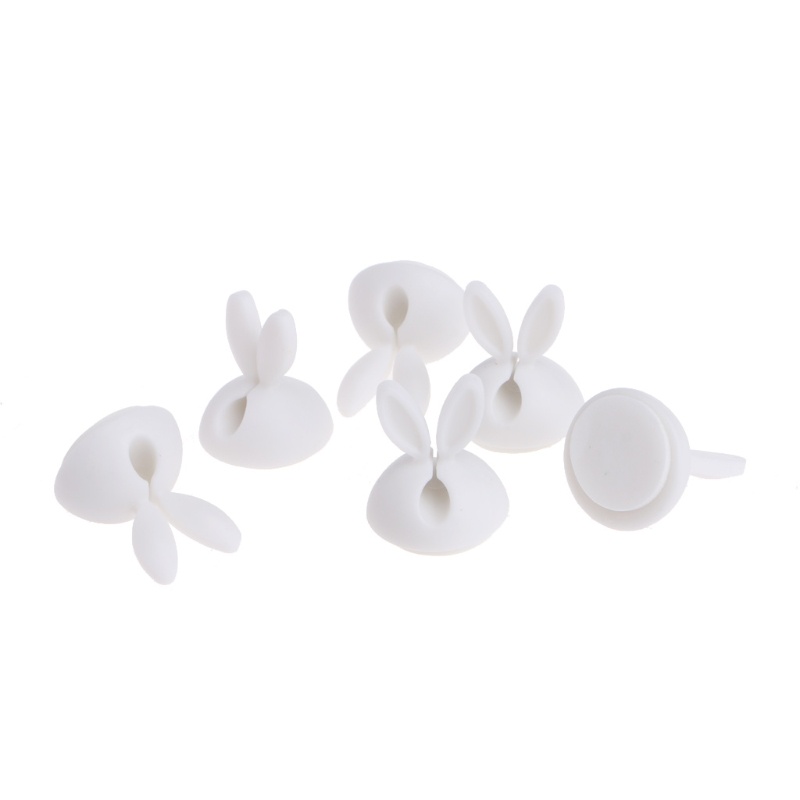 Bộ 6 Phụ Kiện Quấn Dây Cáp Hình Tai Thỏ Dễ Thương Giá Đỡ