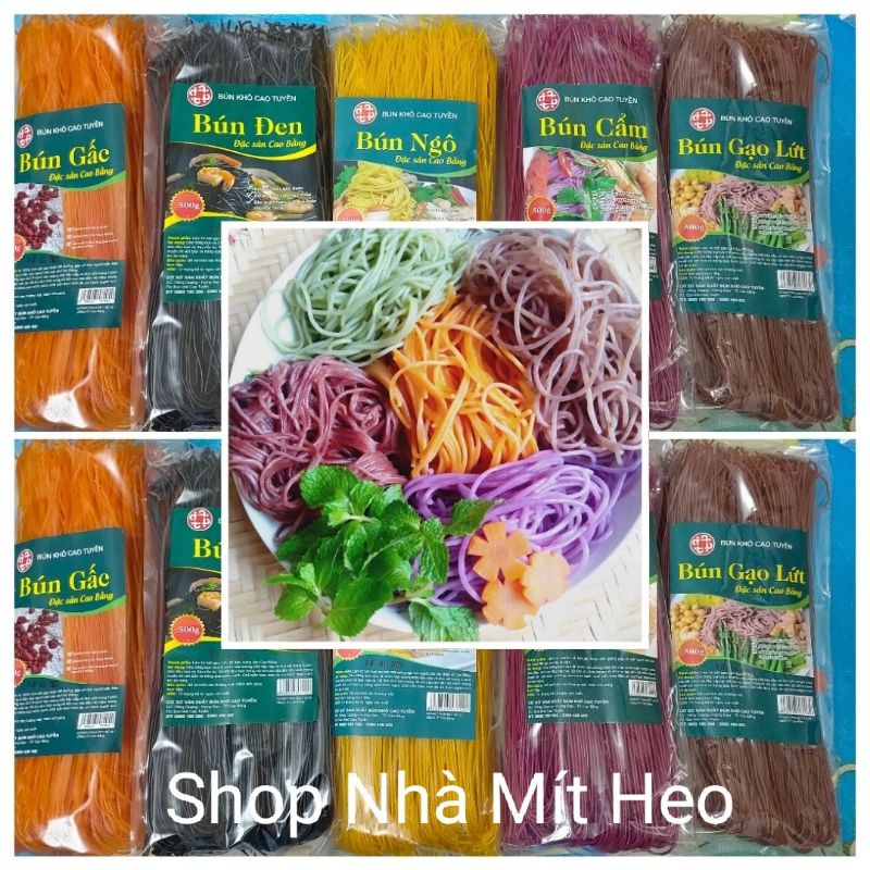 Bún Khô Cao Tuyền Ngũ Sắc/Ngô/Lá Cẩm/Gấc/Gạo Lứt/Đen Ngũ Vị Healthy gói 500g