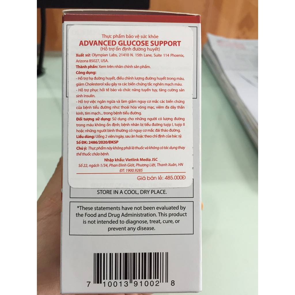 Thực Phẩm Bổ Sung Advanced Glucose Support Hộp 60 Viên - NT093