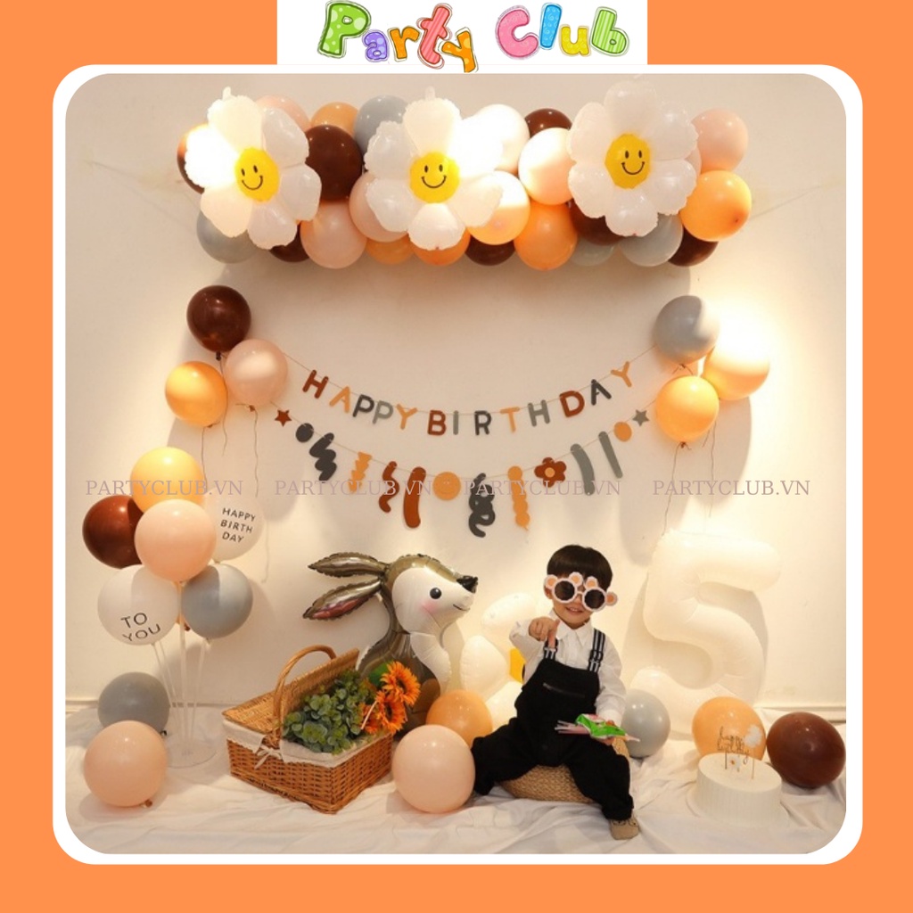 Set bóng trang trí sinh nhật cho bé hình thỏ con ngộ nghĩnh