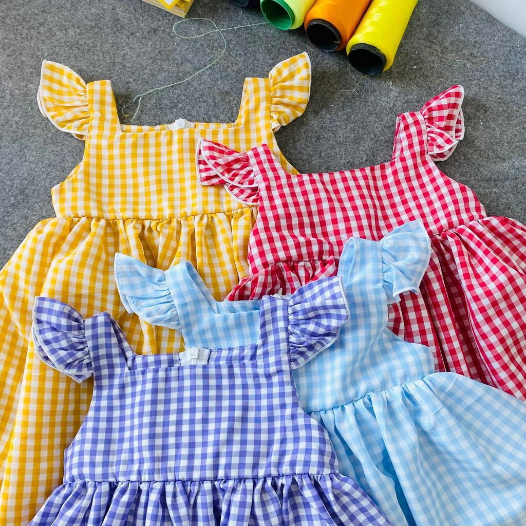 Váy bé gái mùa hè mẫu cánh tiên xinh xắn - Chất Kate Silk chính phẩm mềm mát - Handmade Tiệm May Vịt Bầu