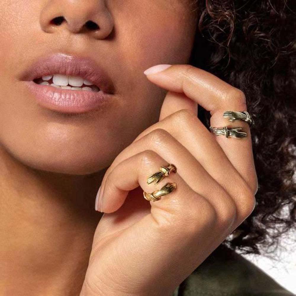 Nhẫn Đôi Đeo Tay Họa Tiết Cơ Bắp Lưng Đơn Giản Phong Cách Retro Cá Tính