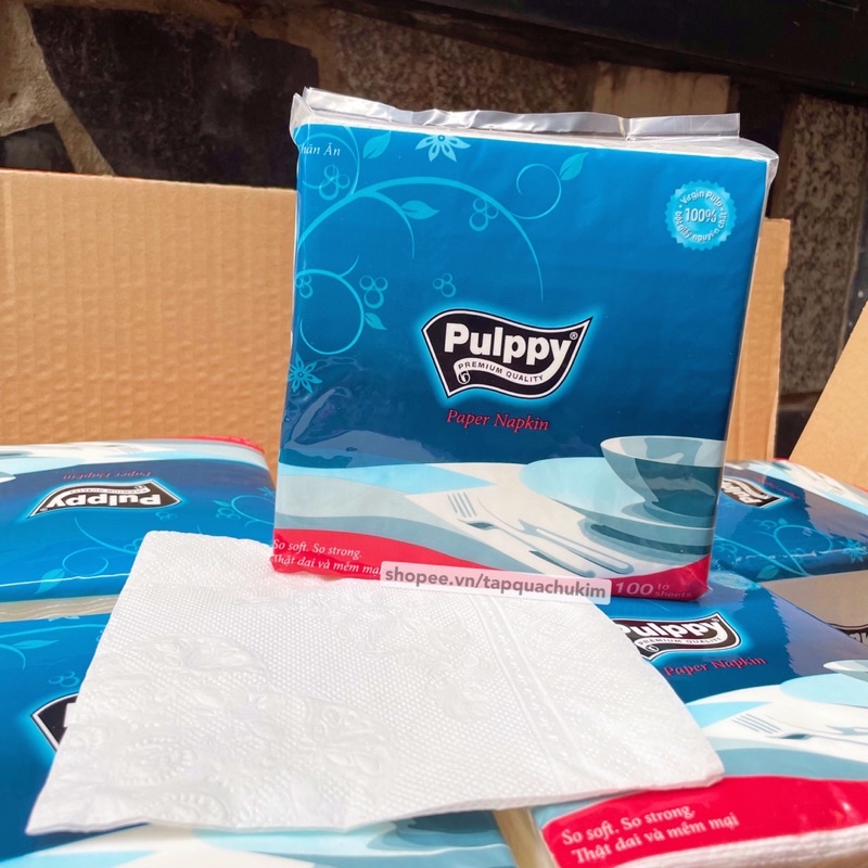 Khăn giấy ăn PUPPY vuông lớn 100 tờ mềm mịn không rách nước - tapquachukim