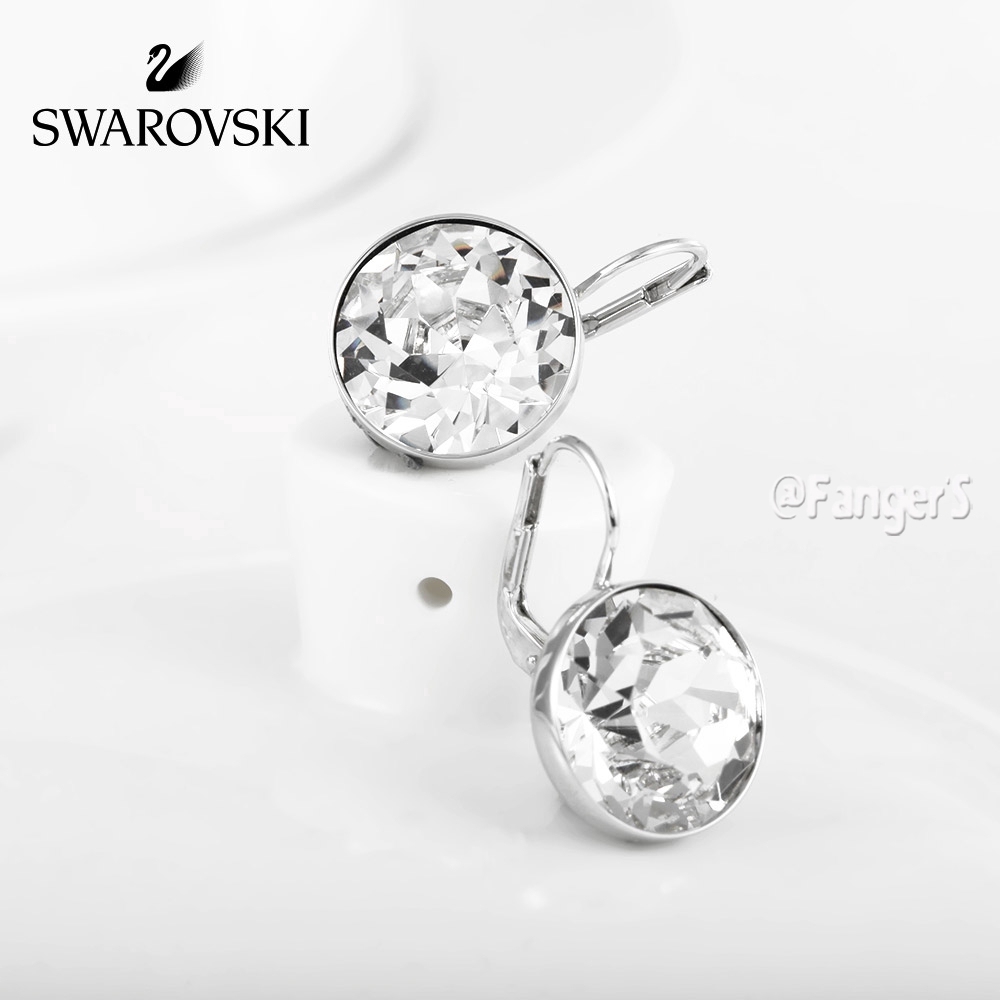 Hàng Có Sẵn!!!Bông Tai Mạ Vàng Đính Pha Lê Trắng Thời Trang Swarovski