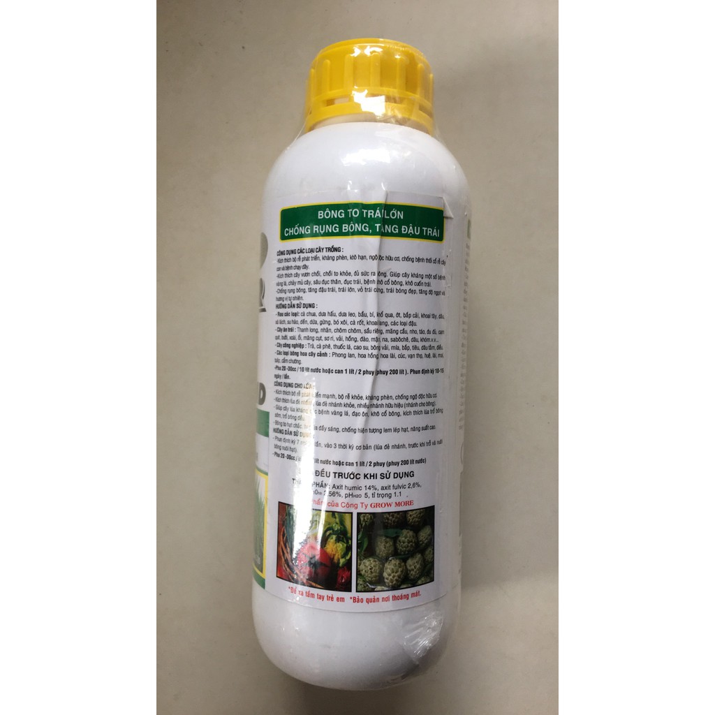 Phân bón lá sinh học Humic Acid H2 (14% HUmic Acid, 2,56% Kali ..) chai 1L