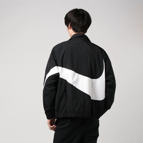 Áo Khoác Thể Thao Nam Nữ Unisex Chính Hãng NIKE SWOOSH WOVEN - Màu Đen Logo Trắng