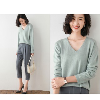 Áo len cổ tim 1609Al