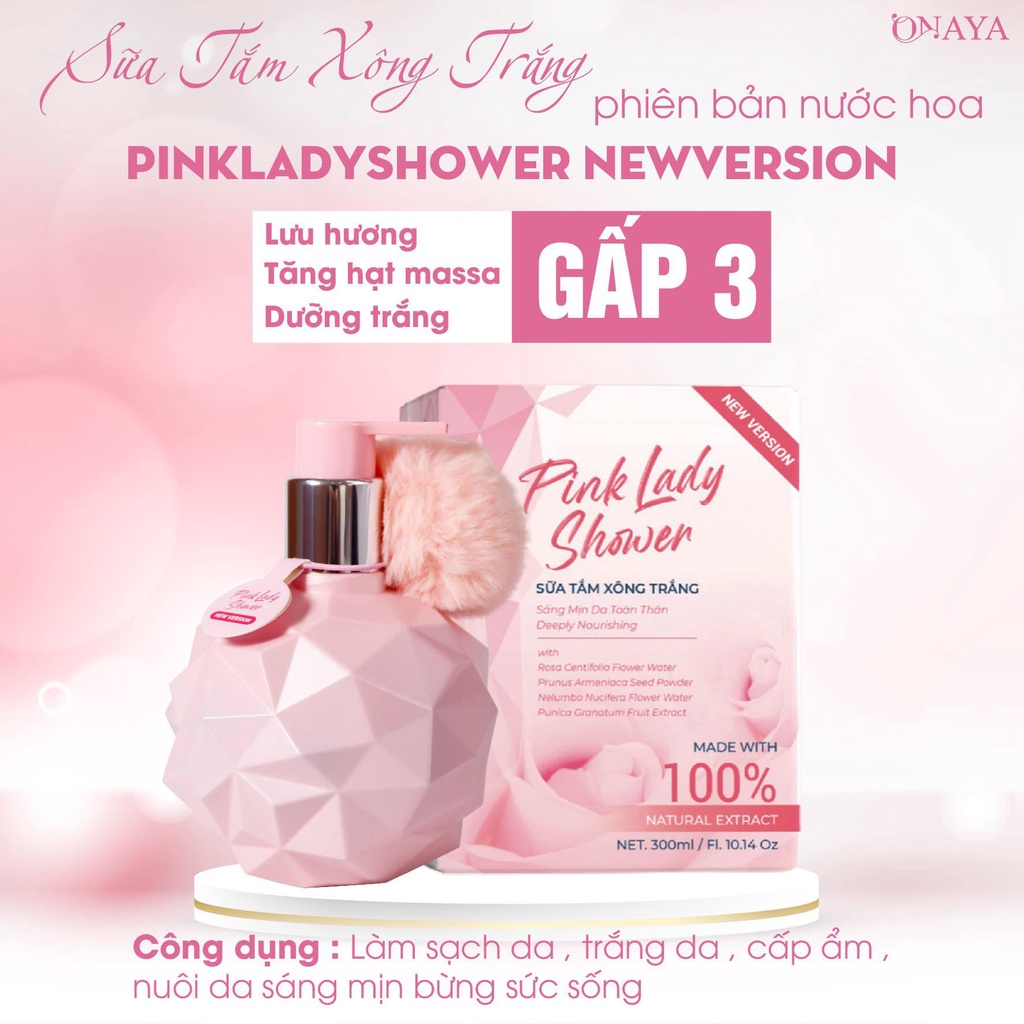 Sữa tắm xông trắng pink lady onaya tq group siêu thơm hàng chính hãng