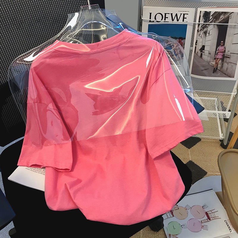 Áo Thun Cổ Tròn In Chữ Và Họa Tiết Hoạt Hình Thời Trang Mùa Hè Cho Nữ Mới