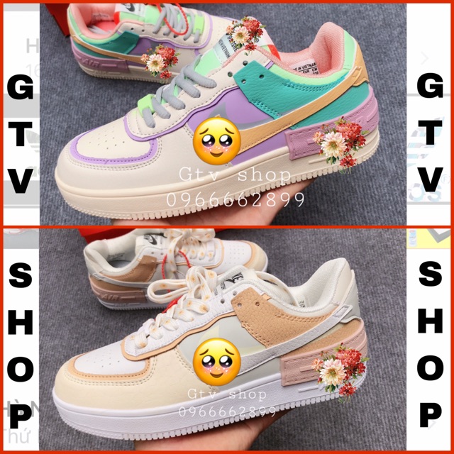 [FULL BOX - FULL BILL &amp; QUÀ TÙY CHỌN] Giày thể thao sneaker AF1 chất da nhăn Hoa cúc và 7 màu, size 36-40.     .