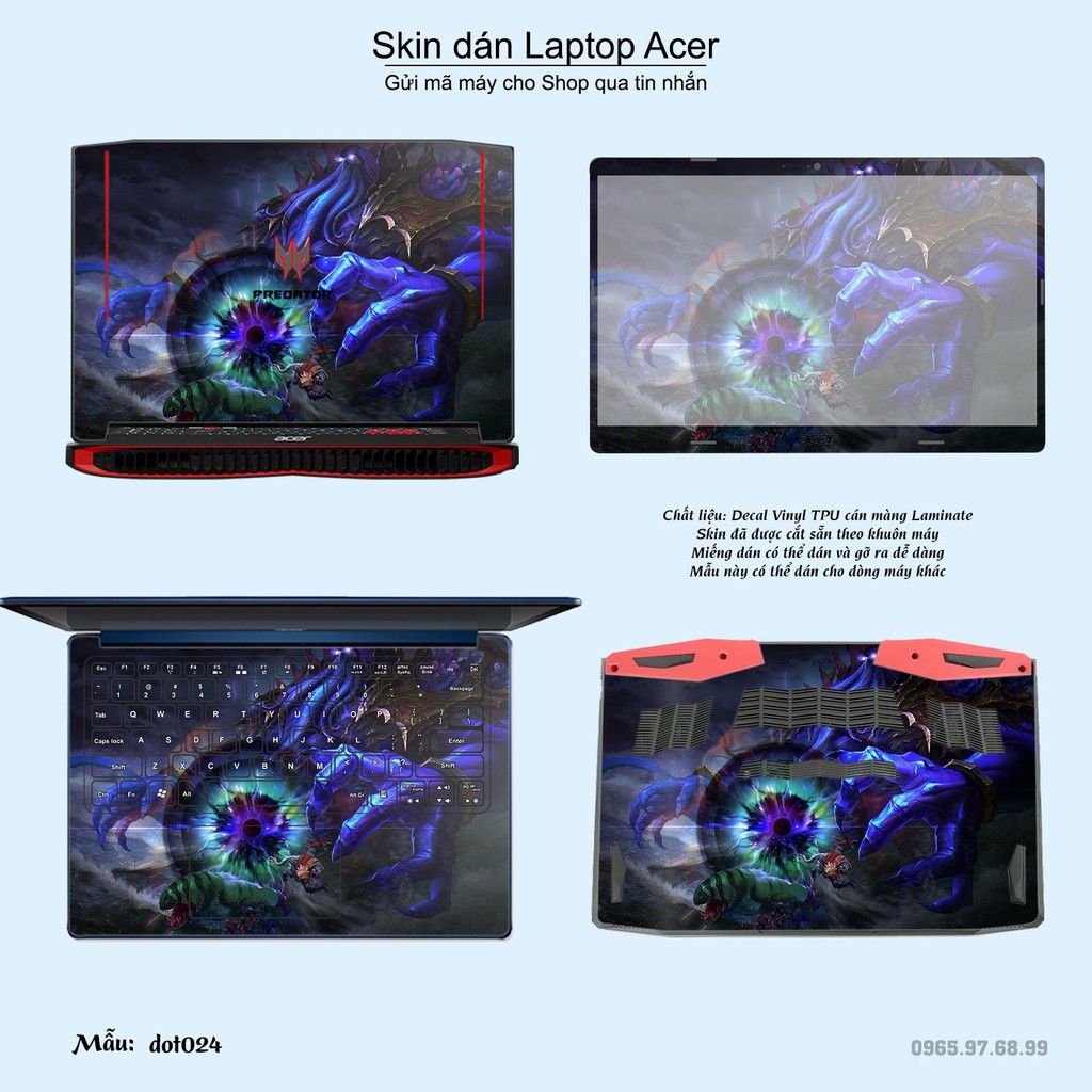 Skin dán Laptop Acer in hình Dota 2 nhiều mẫu 4 (inbox mã máy cho Shop)