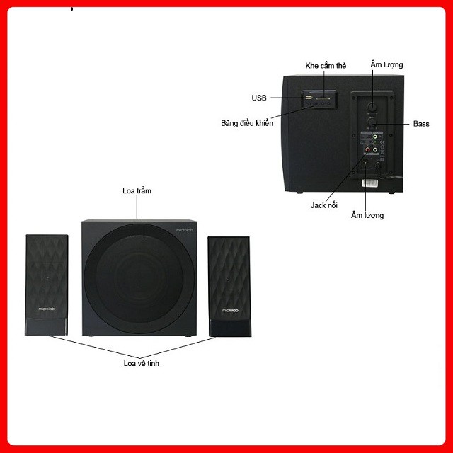 Loa Bluetooth Microlab M300BT 2.1  công suất 38W RMS - BH Chính Hãng 12 Tháng