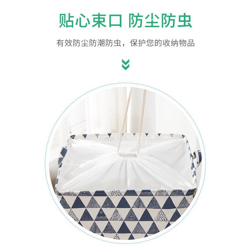 Túi giỏ đựng quần áo bằng vải cỡ lớn 100L đến 200L - Túi đựng chăn màn đa năng washday có thể gấp gọn vintage xinh xắn