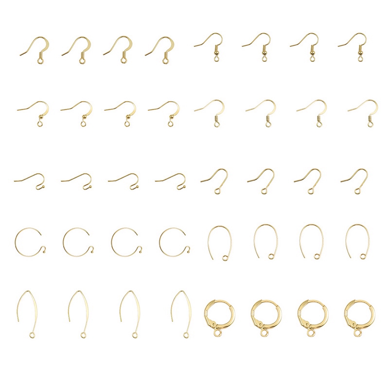 Móc khuyên tai bằng đồng mạ vàng 18K dùng làm trang sức thủ công
