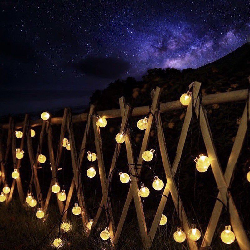 Dây đèn LED năng lượng mặt trời các loại không thấm nước bóng tròn dùng decor ngoài trời ,trang trí ban công .