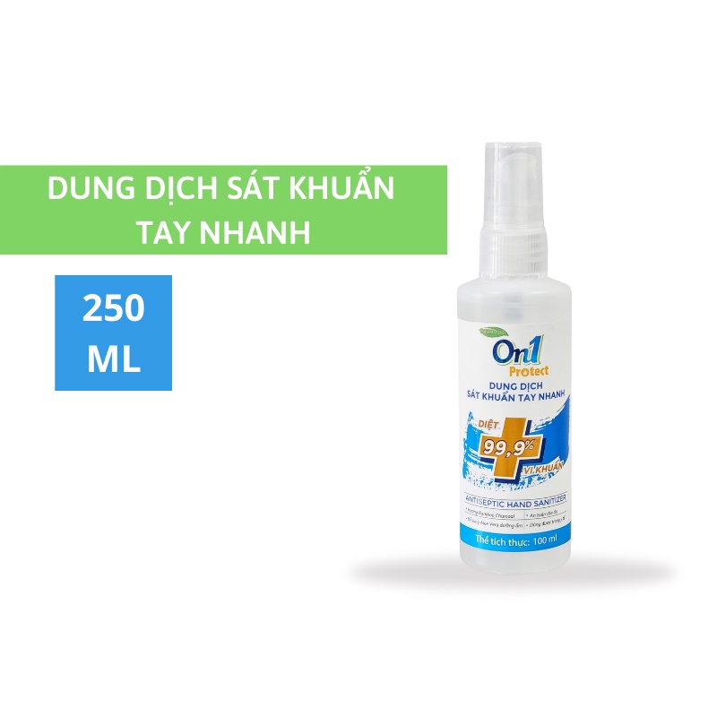 Dung dịch sát khuẩn tay khô nhanh On1 250ml C0203, nước sát khuẩn giúp làm sạch, dưỡng ẩm da tay hương thơm dễ chịu