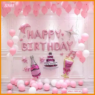Set Bóng Trang Trí Sinh Nhật Happy Birthday y hình